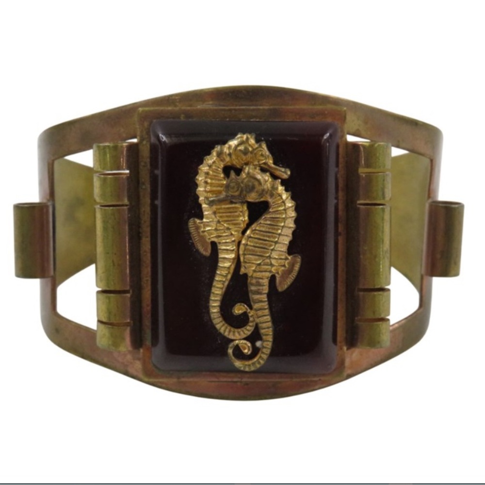 Antique Jean Painleve JHP Seahorse Bracelet 1930 Bakelite